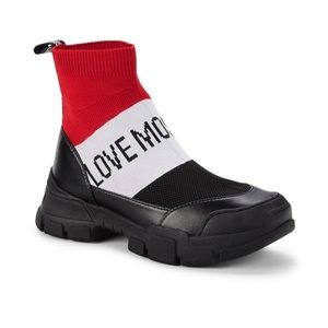 NWOT LOVE MOSCHINO Colorblock Logo Mesh Sock Sneakers